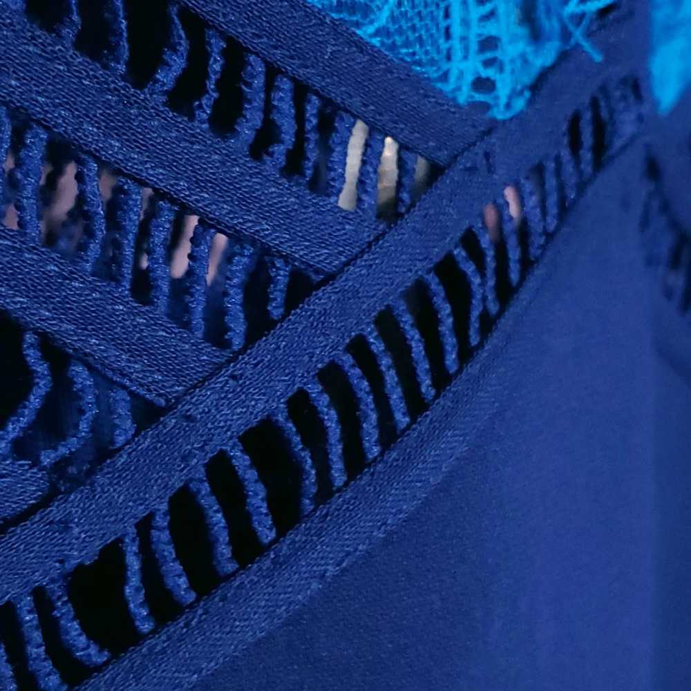 Three Floor Topsin Lace Dress in Ocean Blue & Nude - image 9