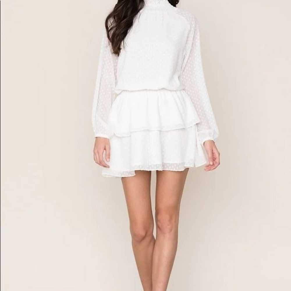 Yumi Kim / white ivory shirt dot ruffle mini long… - image 6