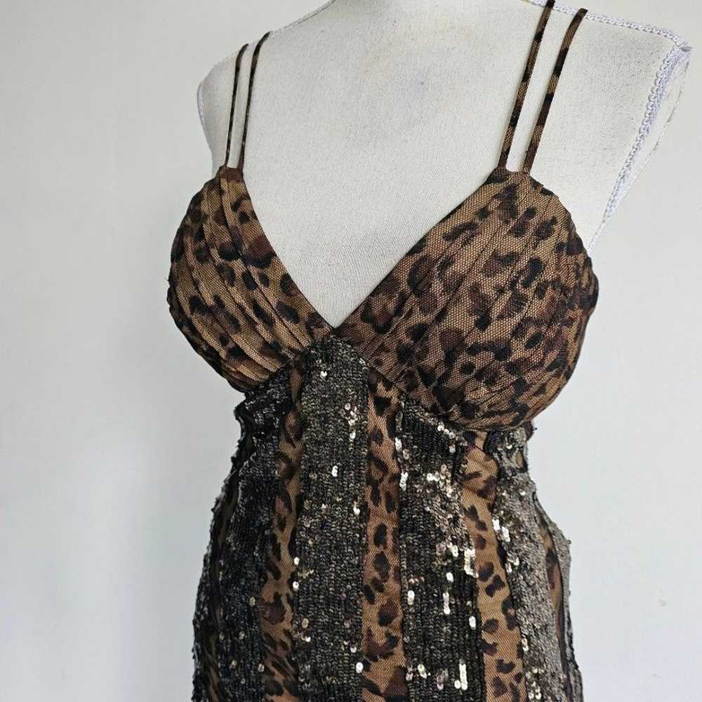 Mac Duggal Leopard Sequin Mesh Cocktail Dress - image 3