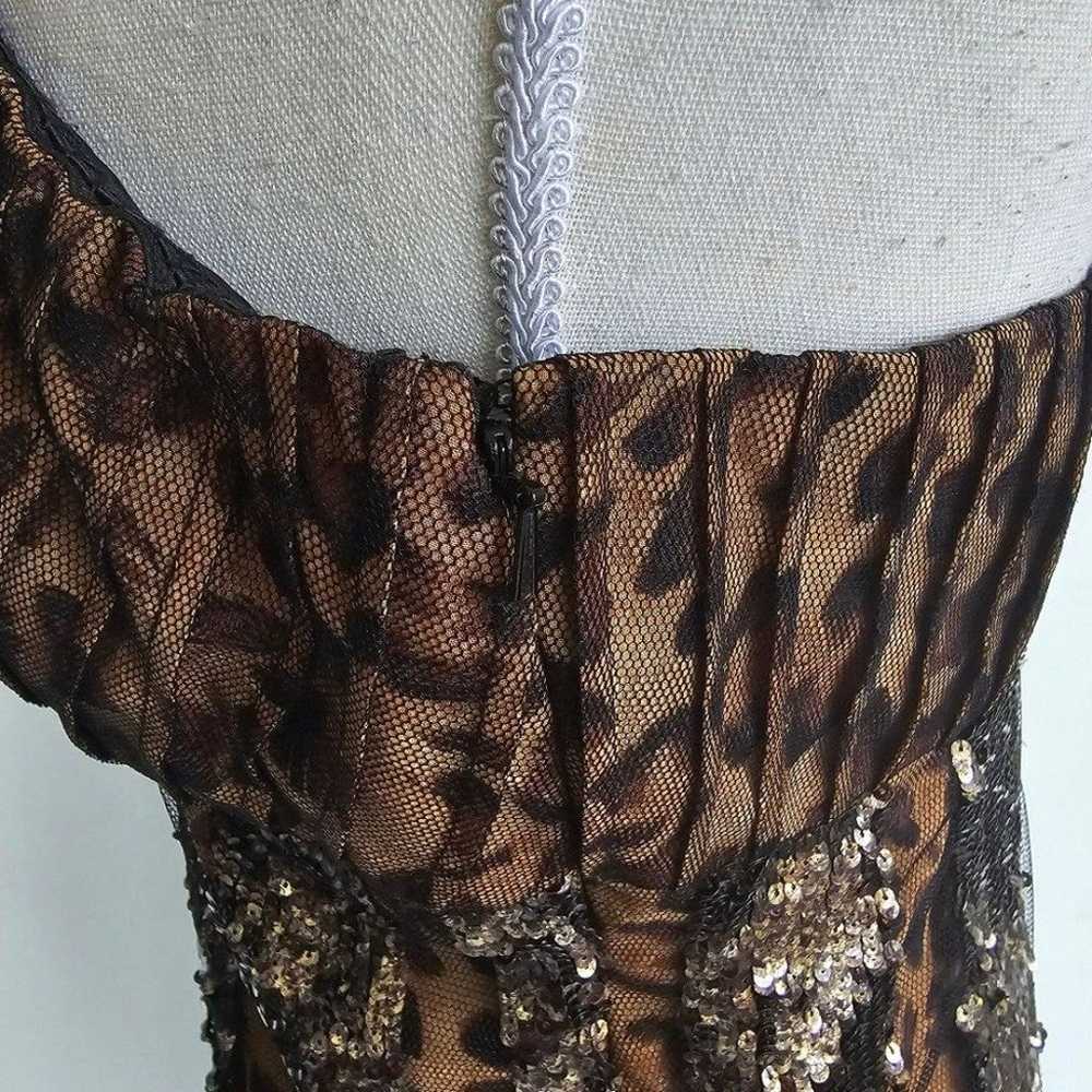 Mac Duggal Leopard Sequin Mesh Cocktail Dress - image 8