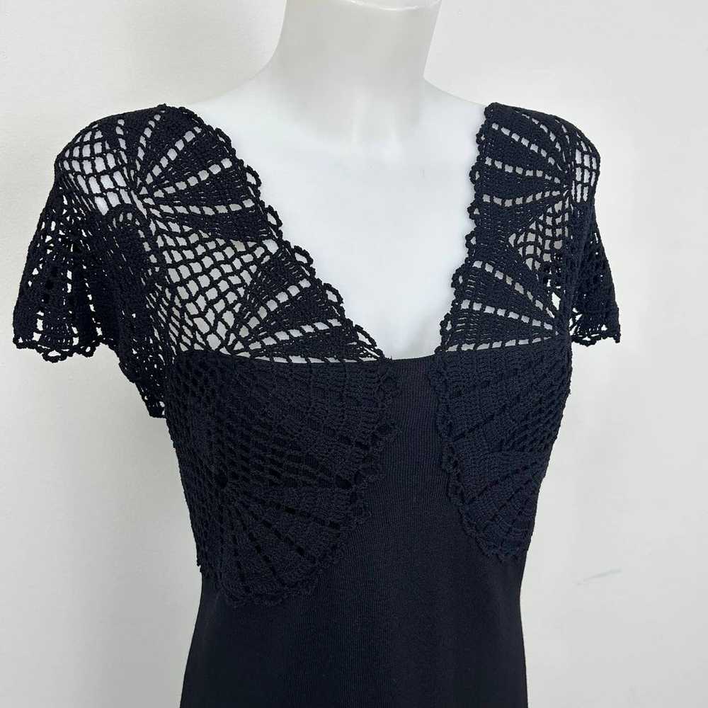St. John Evening Crochet Knit Short Sleeve Dress … - image 2
