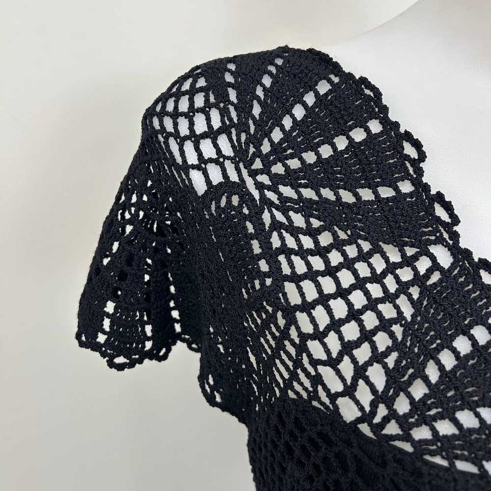 St. John Evening Crochet Knit Short Sleeve Dress … - image 3