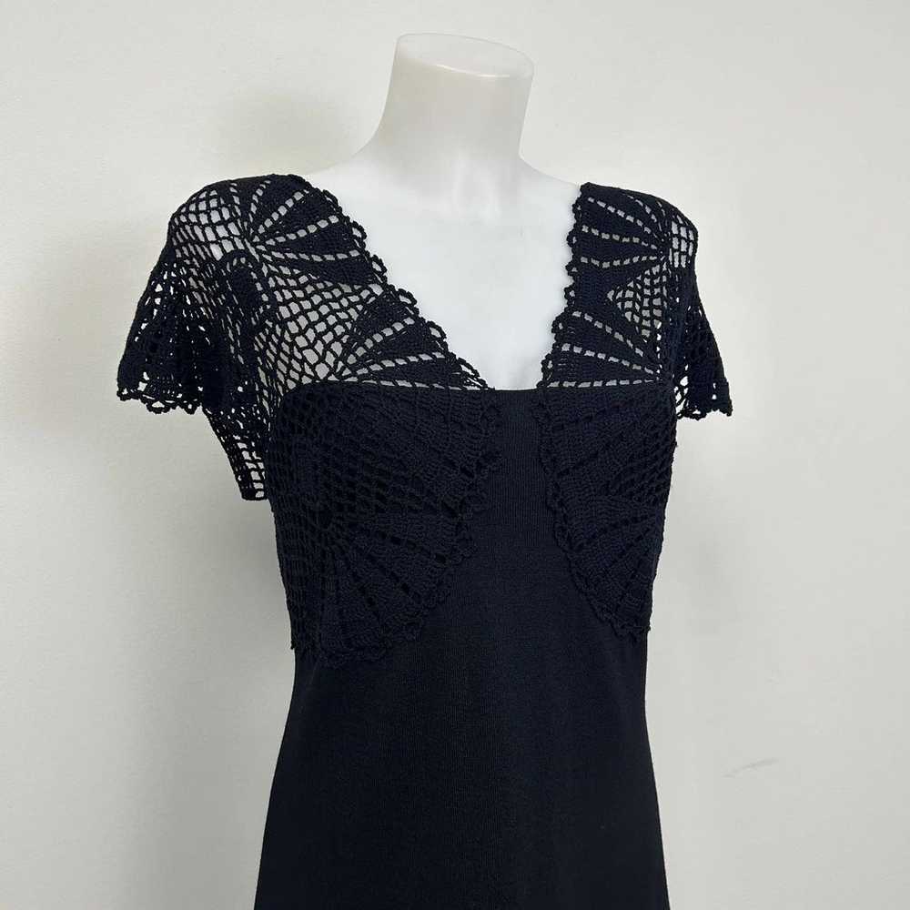 St. John Evening Crochet Knit Short Sleeve Dress … - image 4
