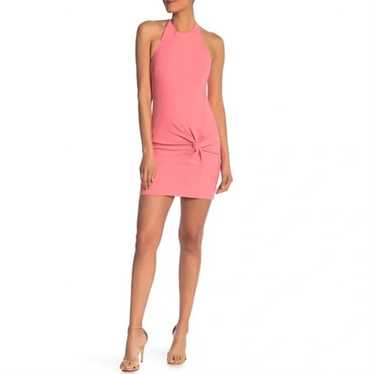 Cinq a Sept Pink Myla Gathered Halter Mini Dress - image 1