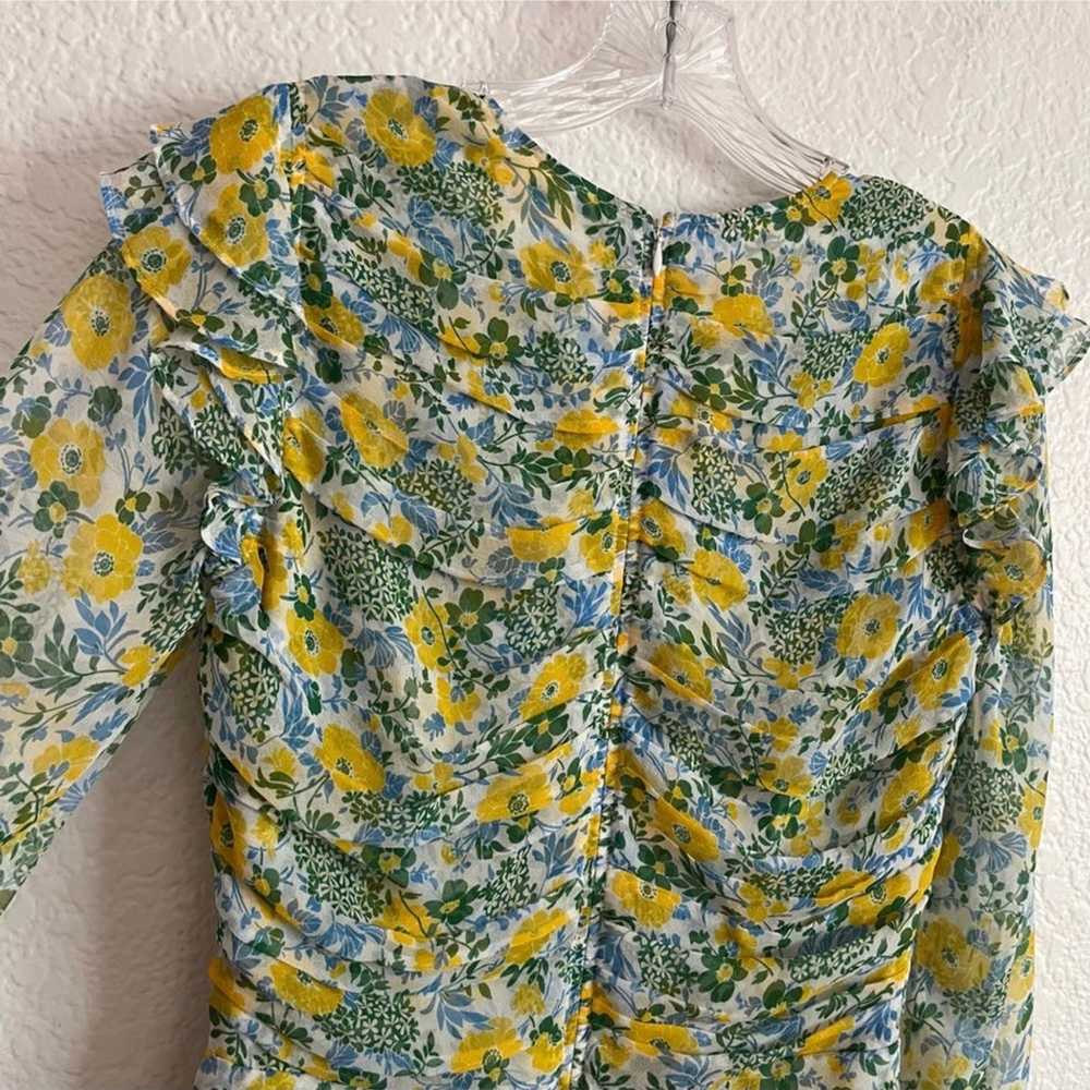 Veronica Beard Ruched Floral Print Silk Chiffon M… - image 3