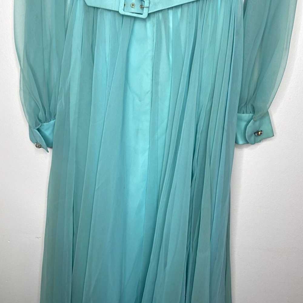 Vintage 1970's Maxi Dress Cocktail Sheer Pleated … - image 11