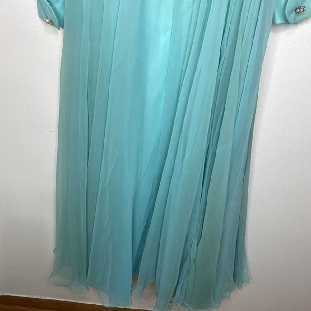 Vintage 1970's Maxi Dress Cocktail Sheer Pleated … - image 12