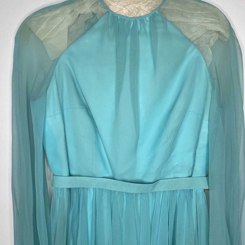 Vintage 1970's Maxi Dress Cocktail Sheer Pleated … - image 2