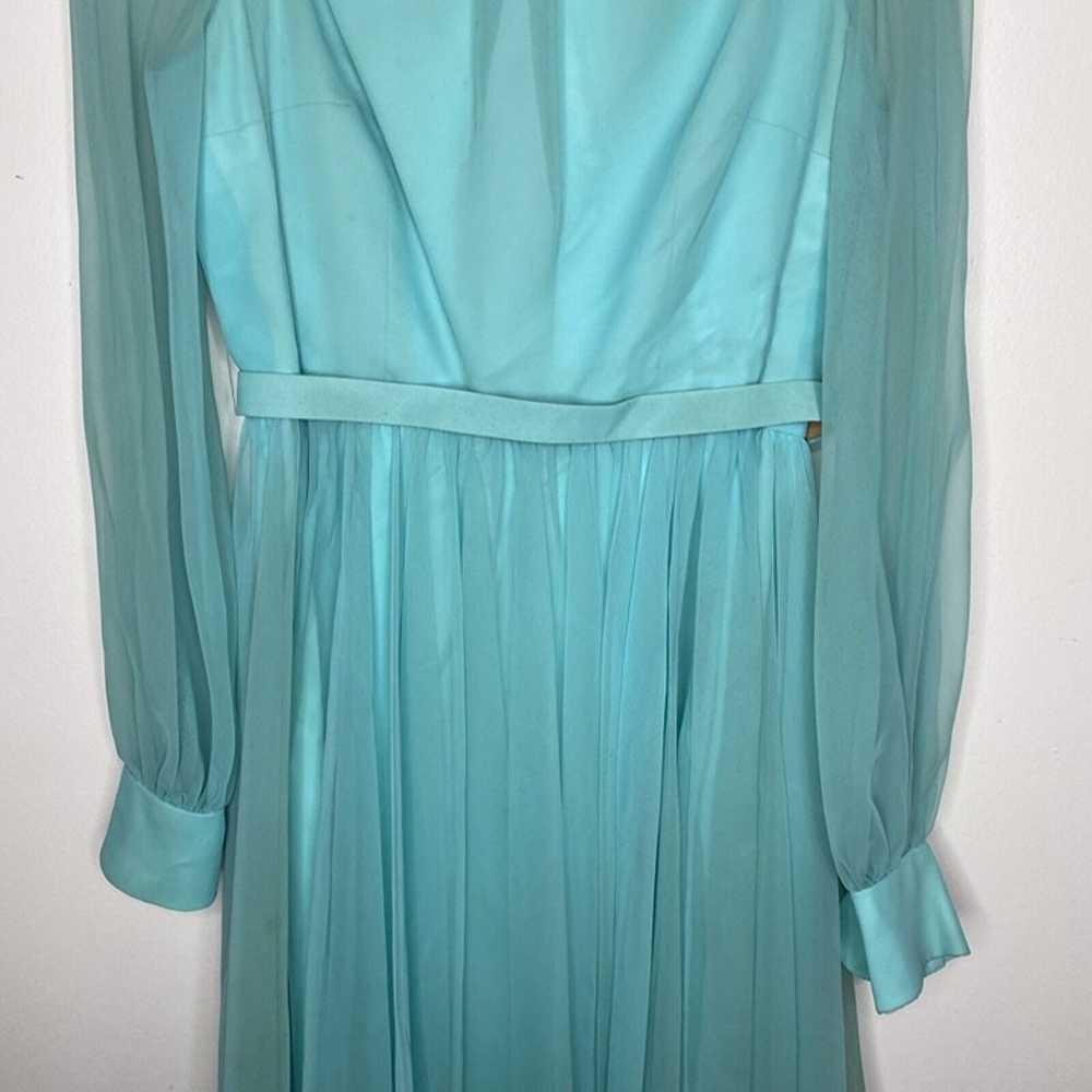 Vintage 1970's Maxi Dress Cocktail Sheer Pleated … - image 3