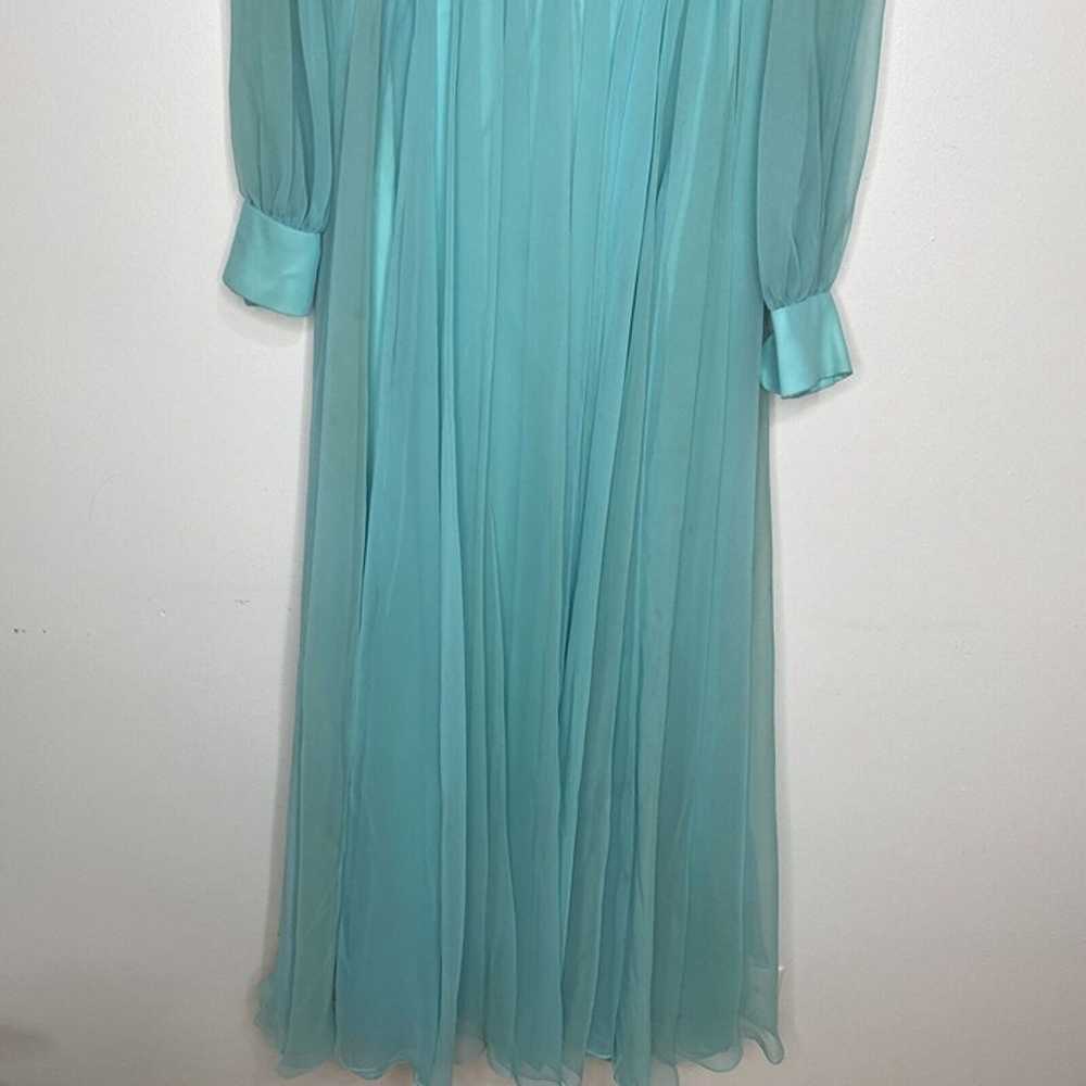 Vintage 1970's Maxi Dress Cocktail Sheer Pleated … - image 4
