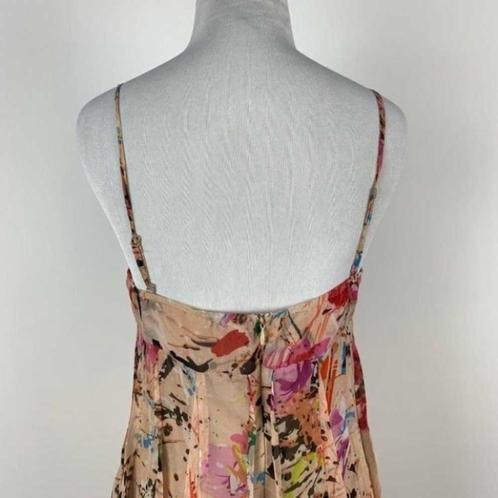Minuet dress L 100% silk floral handkerchief hem - image 10