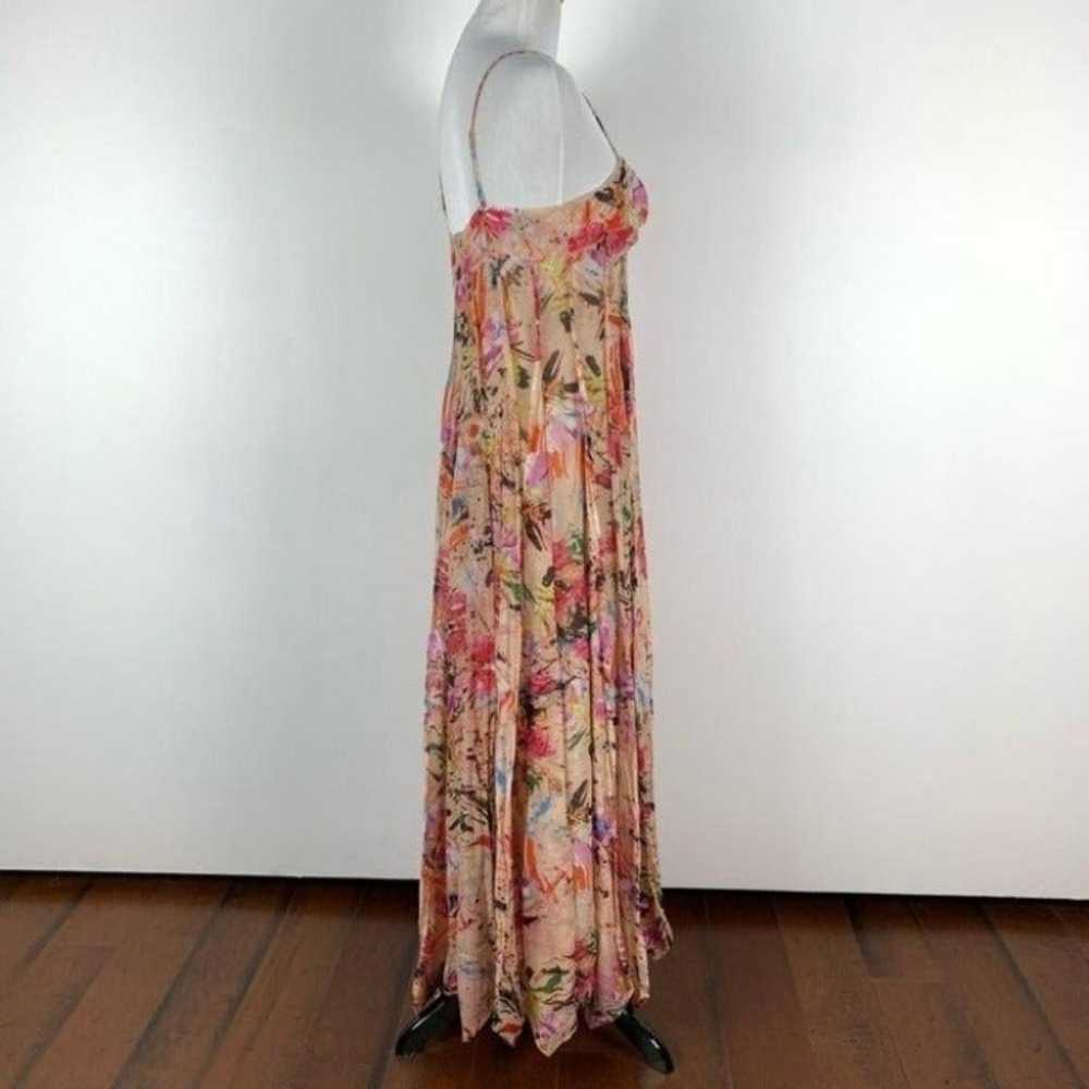 Minuet dress L 100% silk floral handkerchief hem - image 5