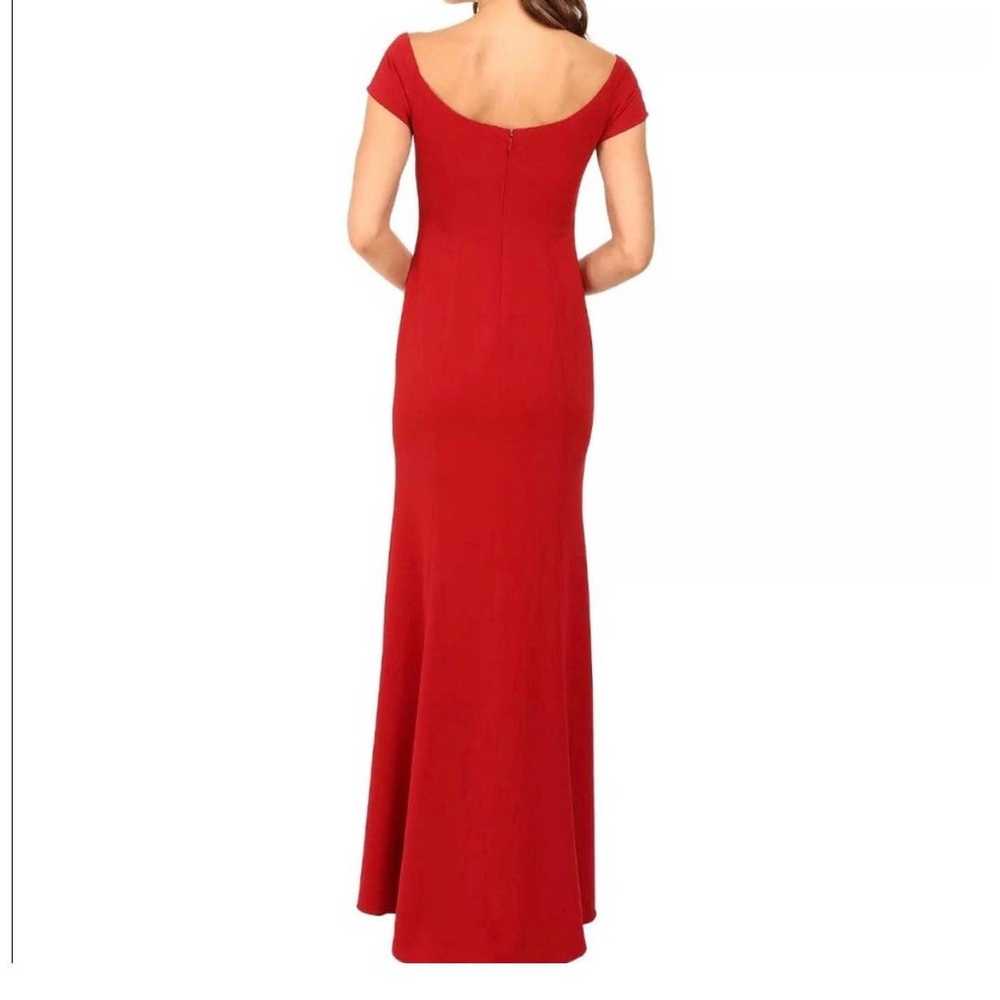 Badgley Mischka Red Crepe Sweetheart Neckline Gown - image 2