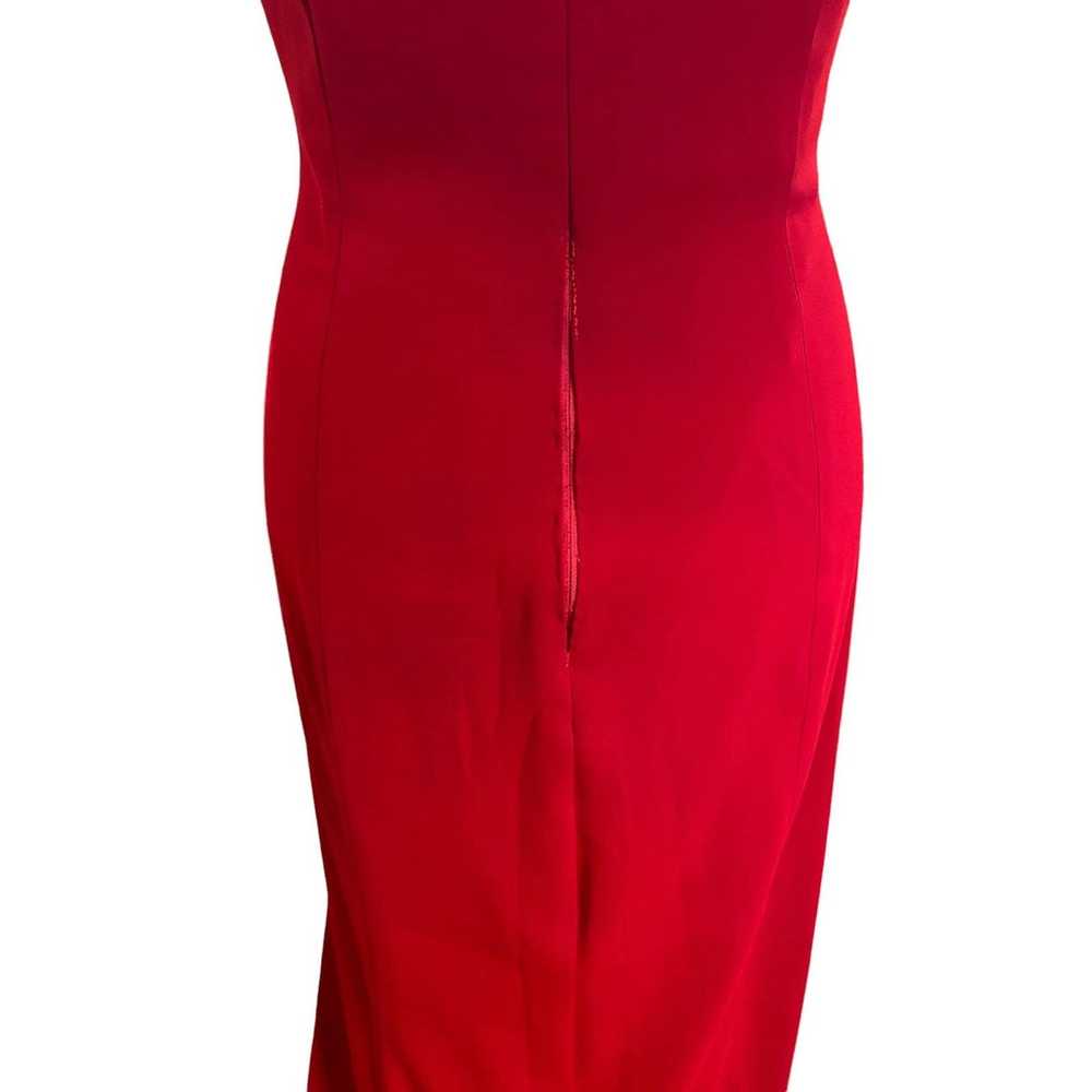 Badgley Mischka Red Crepe Sweetheart Neckline Gown - image 8