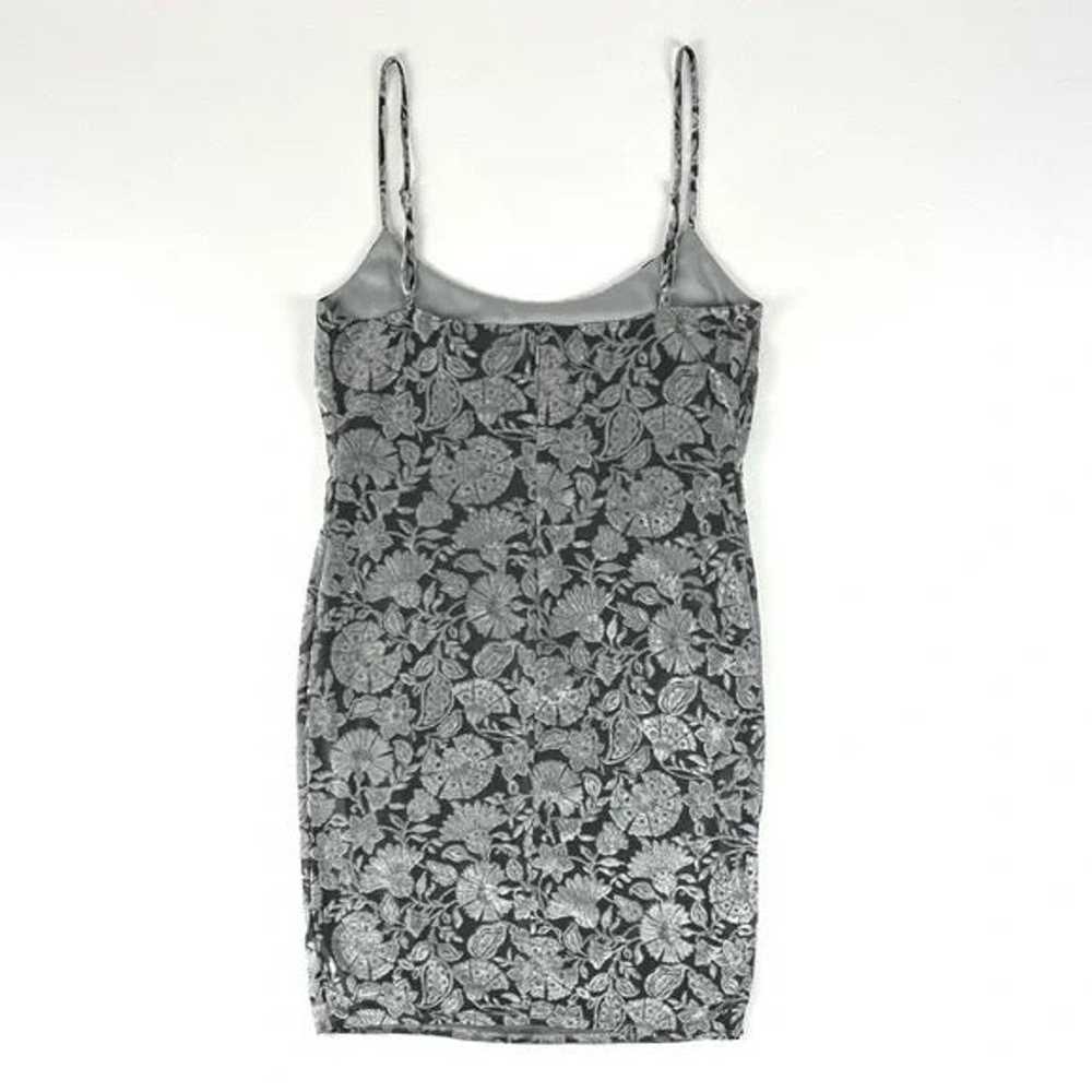 Bebe Silver Velvet Printed Slip Dress - image 6