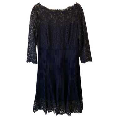 Tadashi Shoji Navy Blue Lace Bodice Pintuck Skirt… - image 1