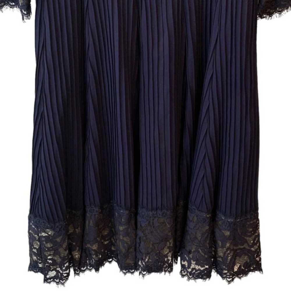 Tadashi Shoji Navy Blue Lace Bodice Pintuck Skirt… - image 3