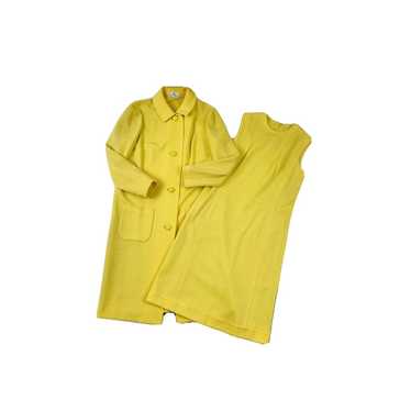 VTG 60s Womens Large Yellow Wool Sleeveless Sheat… - image 1