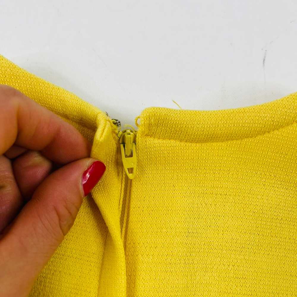 VTG 60s Womens Large Yellow Wool Sleeveless Sheat… - image 2