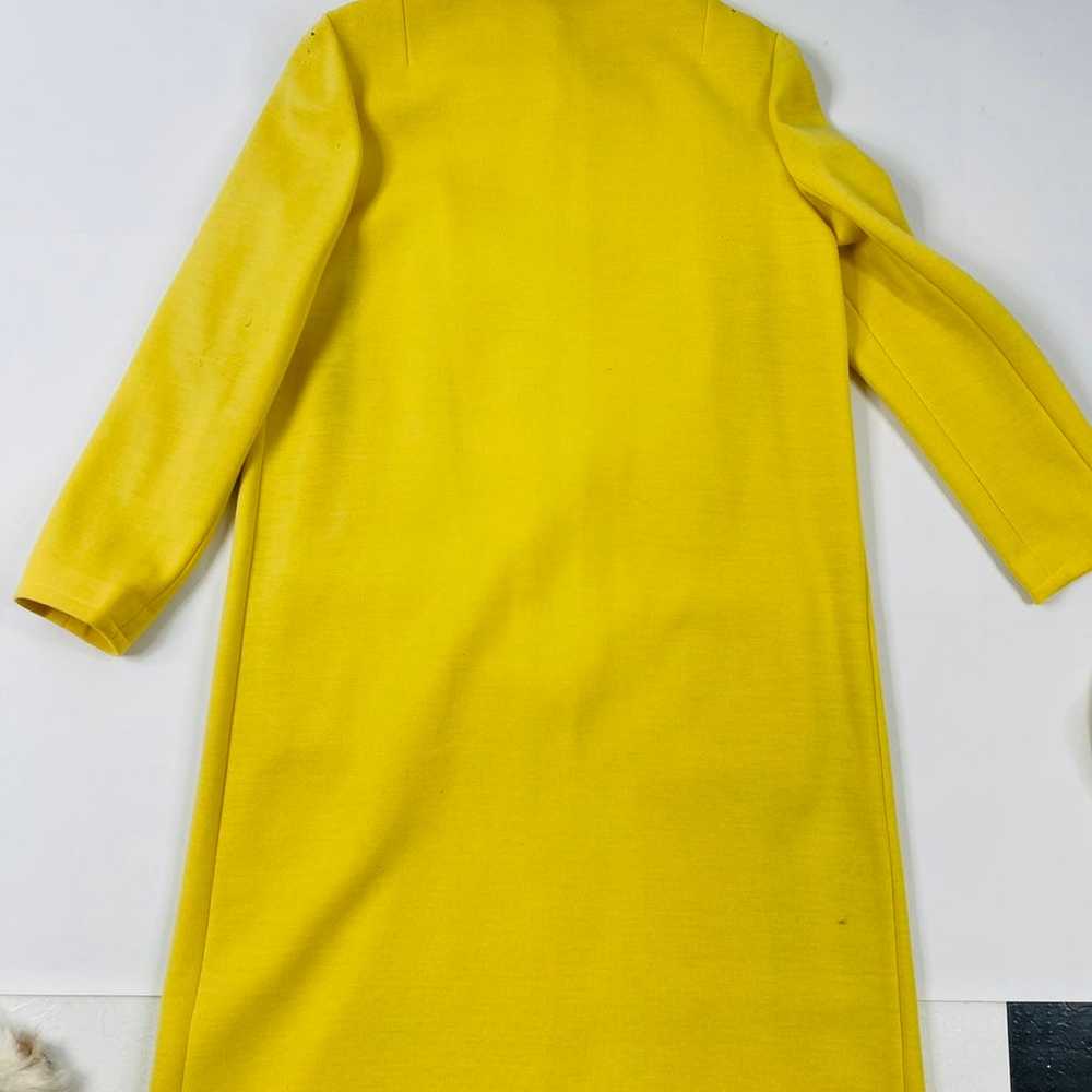 VTG 60s Womens Large Yellow Wool Sleeveless Sheat… - image 6