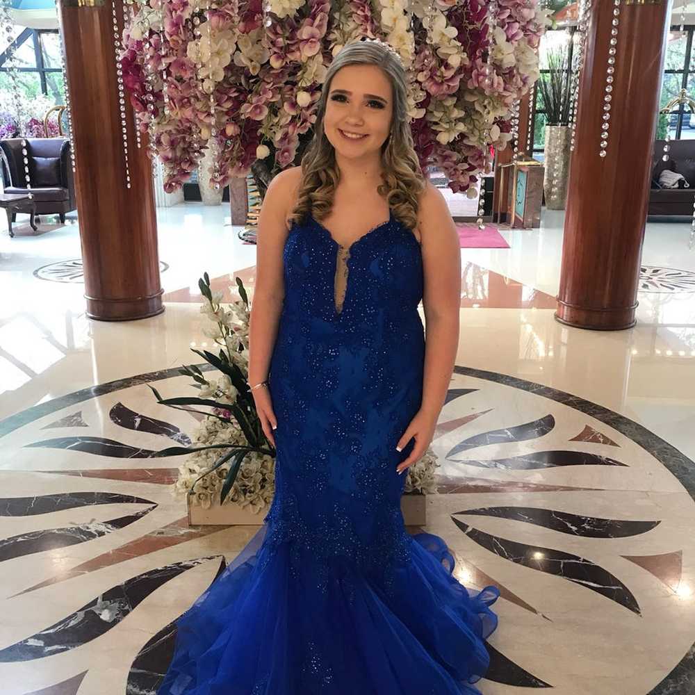royal blue prom dress - image 3