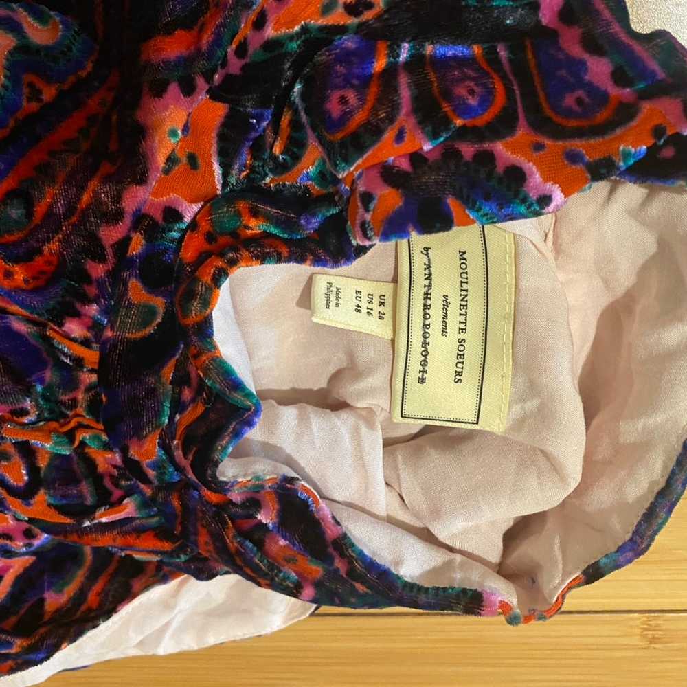 NWOT ANTHROPOLOGIE Rumie Velvet Dress silk  Mouli… - image 6