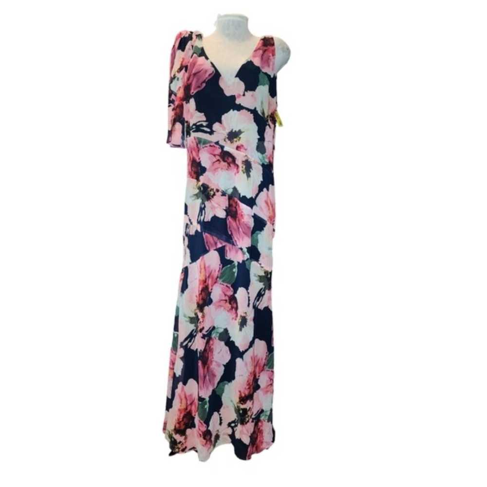 Carmen Marc Valvo Infusion NEW Navy & Pink Floral… - image 2