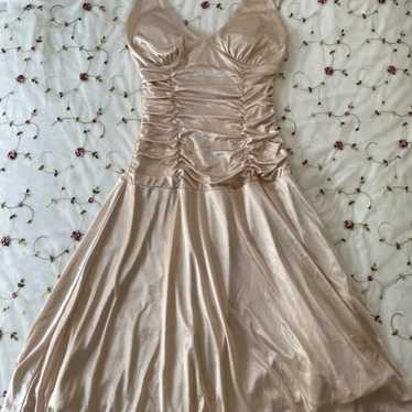 champagne satin dress