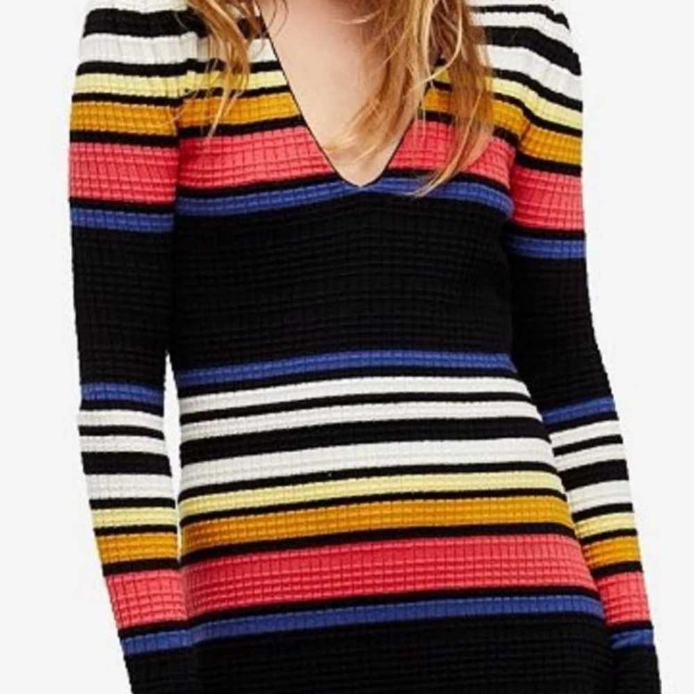 Free People Knit Stripe V-Neck Gidget Long Sleeve… - image 6