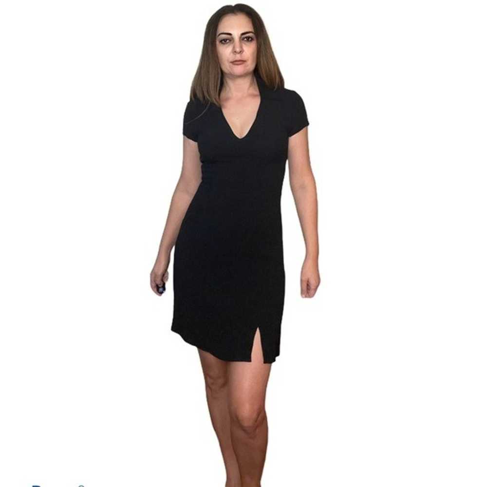 Theory Black V-neck Casual Mini Shirt Dress 2 - image 1