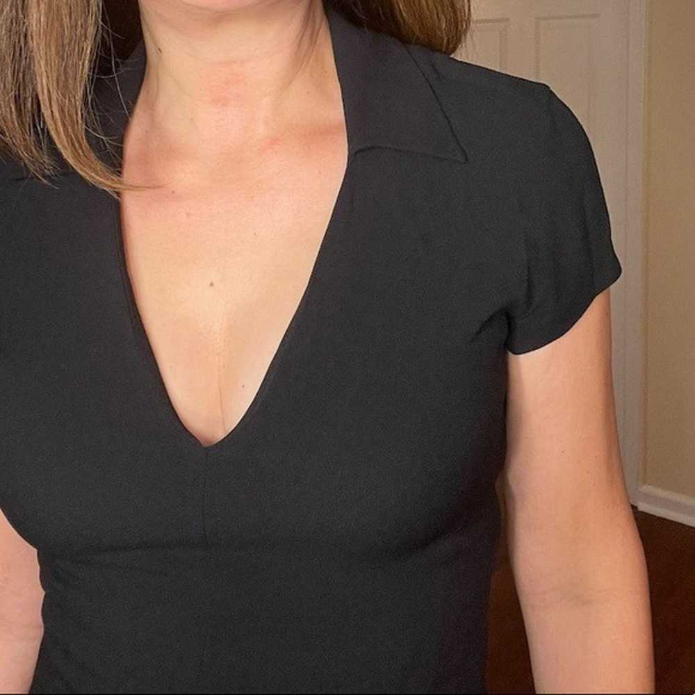 Theory Black V-neck Casual Mini Shirt Dress 2 - image 6
