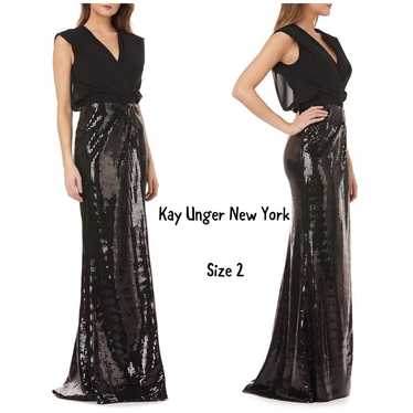Kay Unger new york black new dress size - image 1
