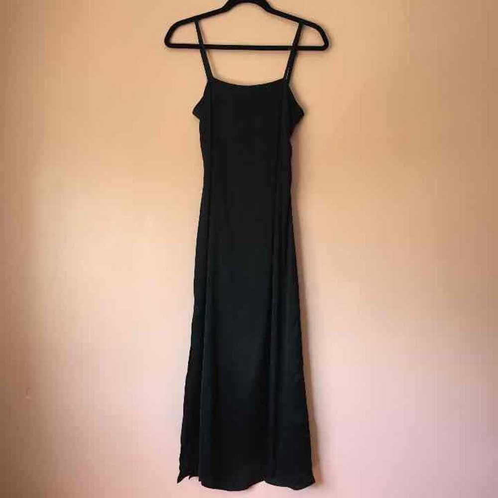 Reformation Black Satin Slip Midi Dress - image 3