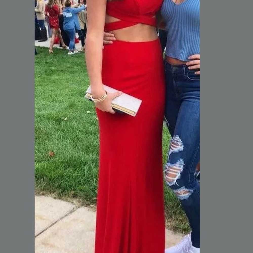 Red Prom Dress Two Piece Alyce Paris Two - image 1