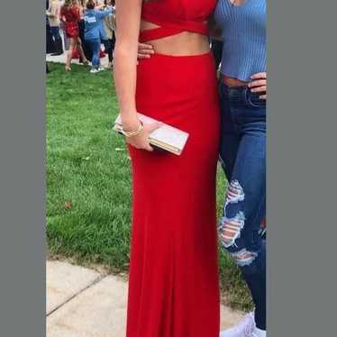 Red Prom Dress Two Piece Alyce Paris Two