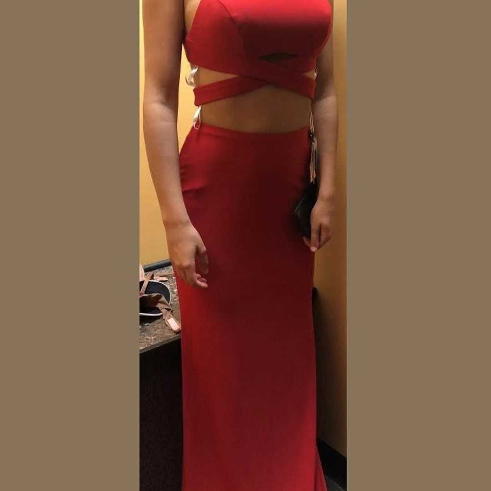 Red Prom Dress Two Piece Alyce Paris Two - image 2