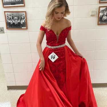Red pageant dress - image 1
