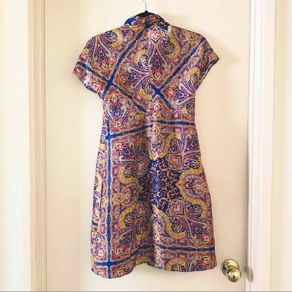 Carven Multicolor Silk Paisley Shantung Dress - image 3