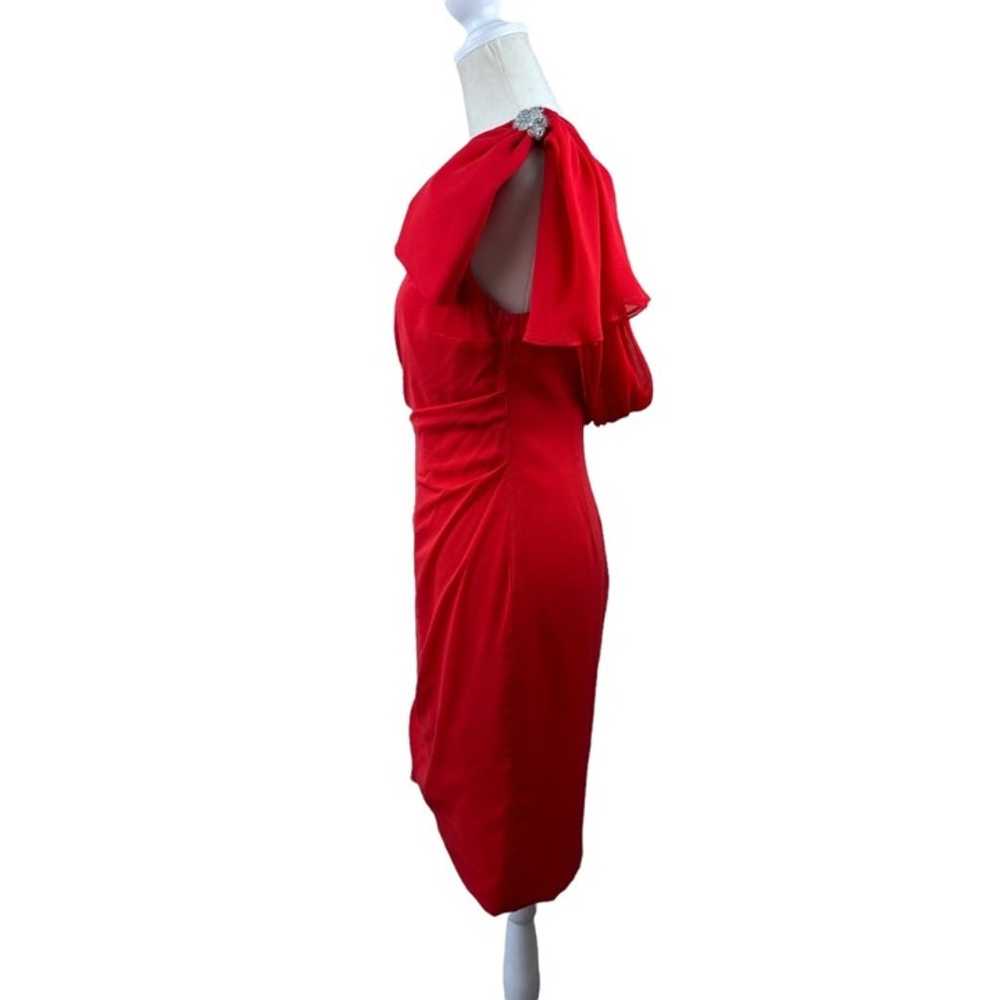 MARCHESA NOTTE red silk DRESS 2 - image 2