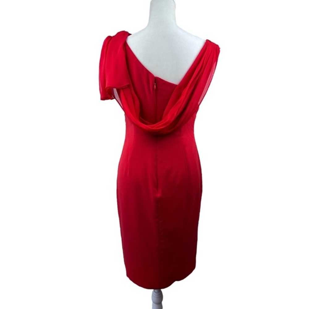 MARCHESA NOTTE red silk DRESS 2 - image 3