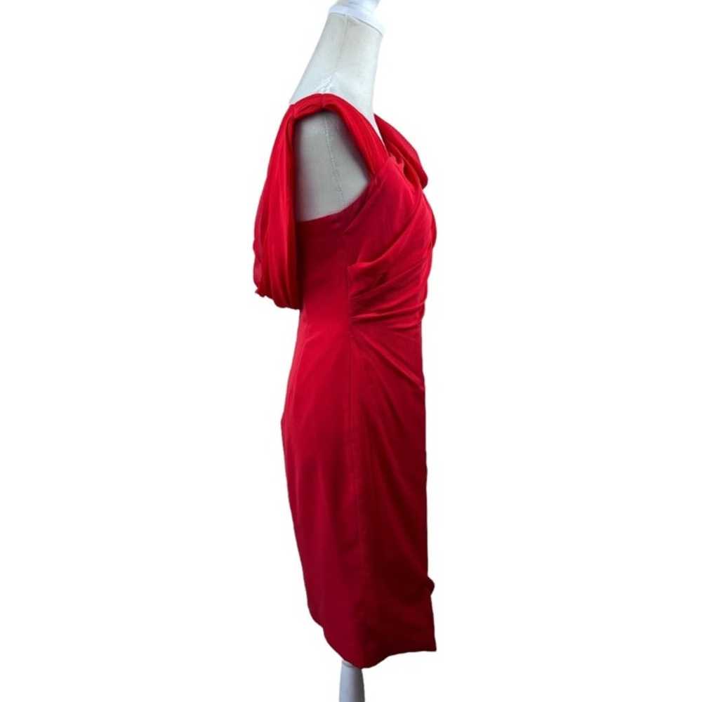 MARCHESA NOTTE red silk DRESS 2 - image 4