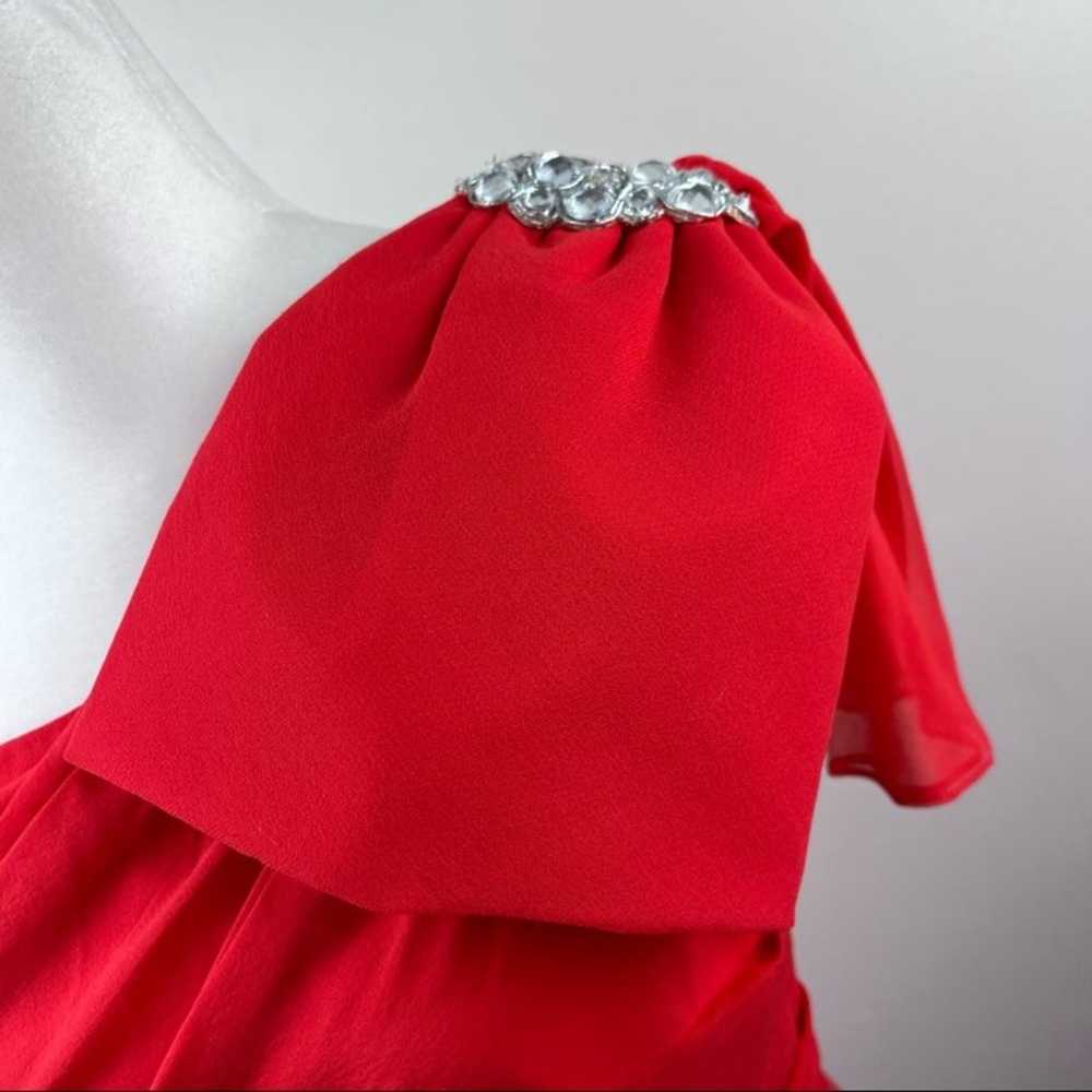 MARCHESA NOTTE red silk DRESS 2 - image 5