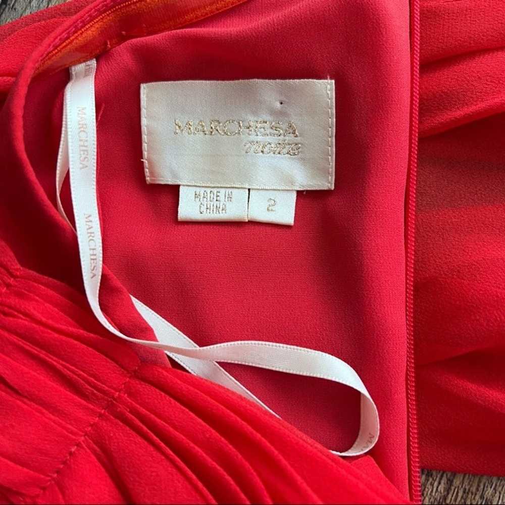 MARCHESA NOTTE red silk DRESS 2 - image 6