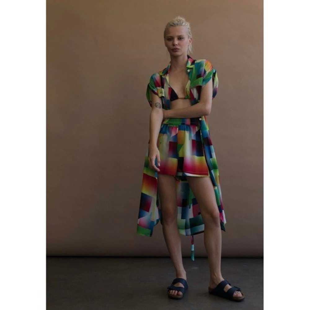 LE SUPERBE Floyd Prism Midi Dress Button Up Short… - image 3