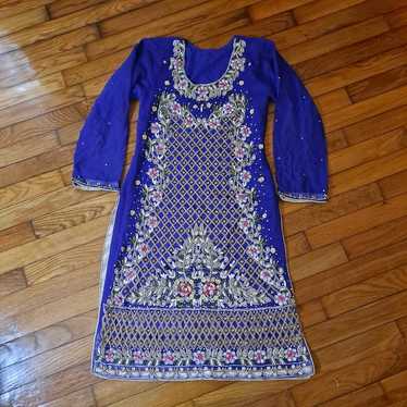 BLUE Formal dress pakistani/Indian full fancy - image 1