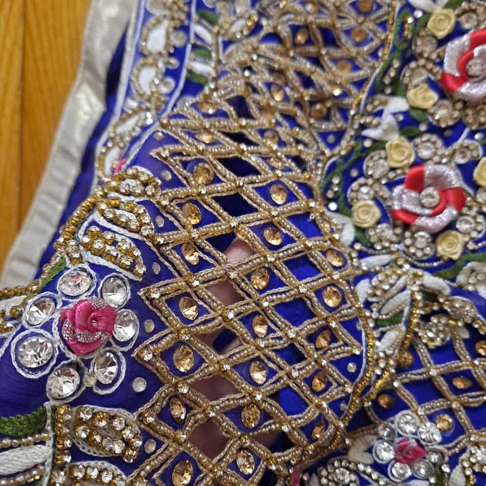 BLUE Formal dress pakistani/Indian full fancy - image 3