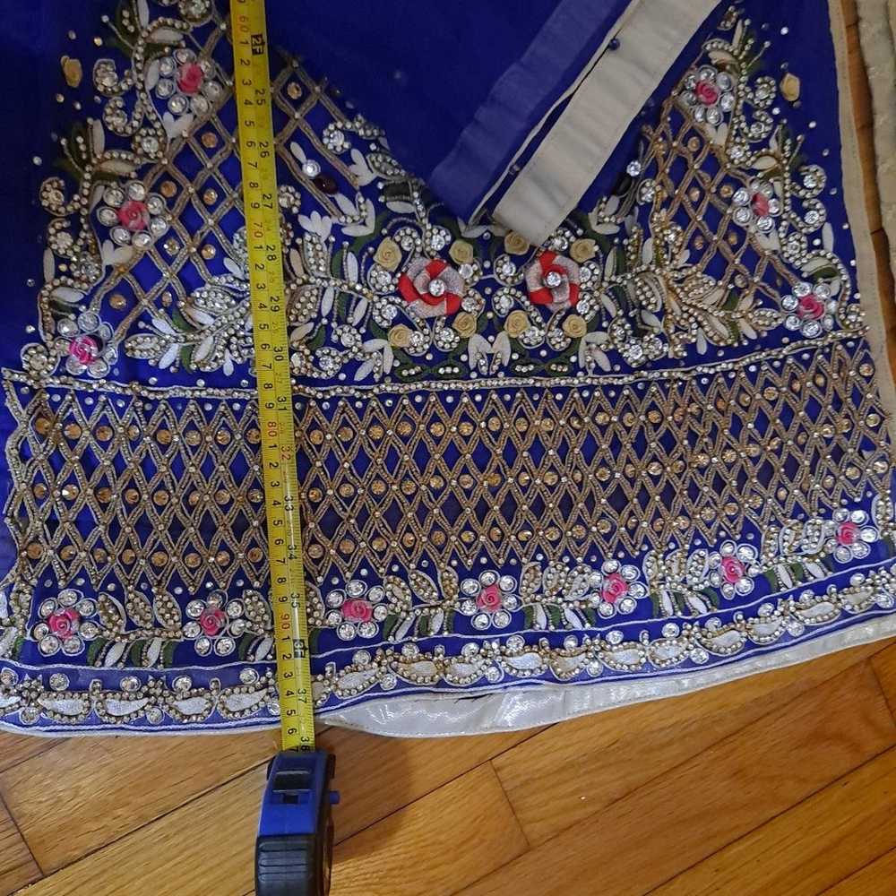 BLUE Formal dress pakistani/Indian full fancy - image 5