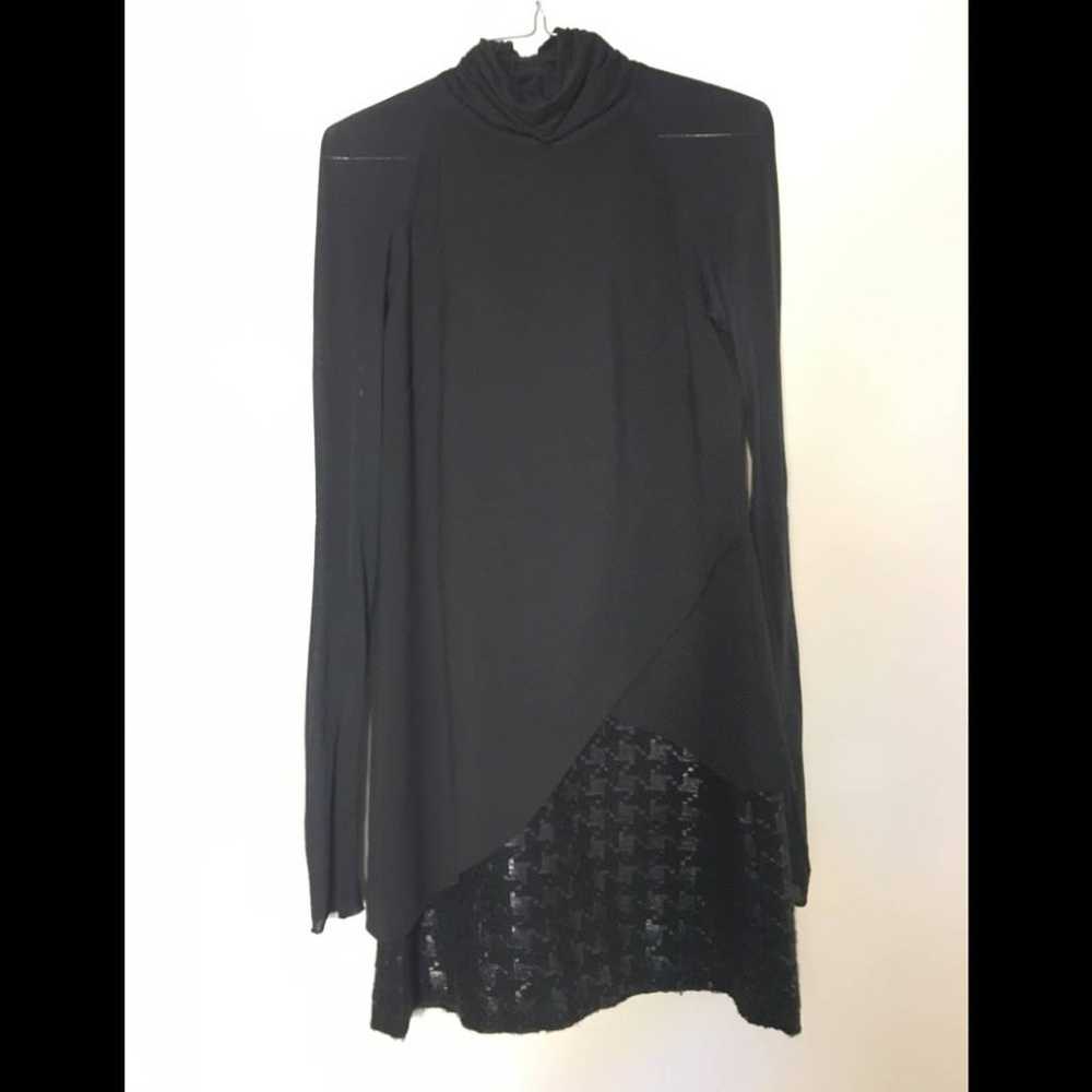 adeam dress asymmetrical Sheer long sleeve Black 2 - image 6
