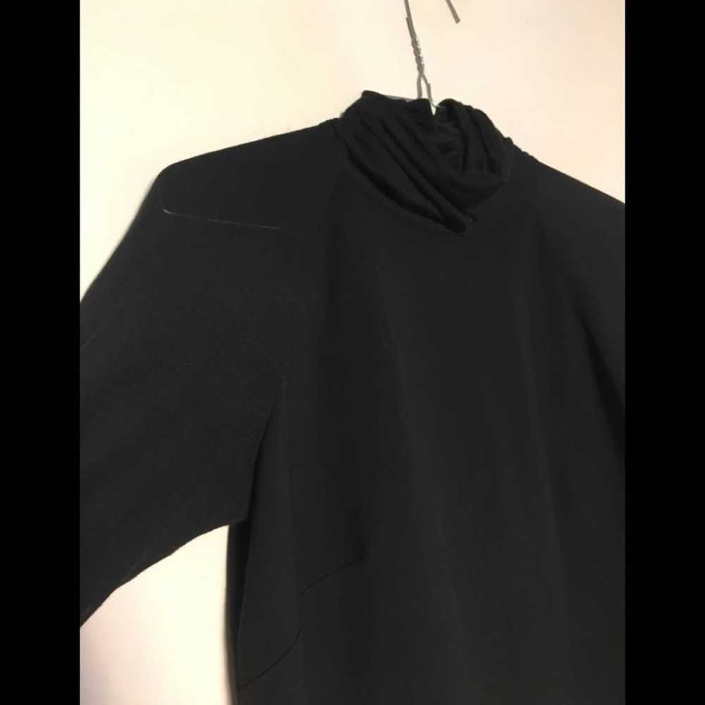 adeam dress asymmetrical Sheer long sleeve Black 2 - image 9