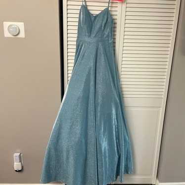 Blue cinderella prom dress